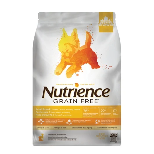 Nutrience Sans grains pour chiens de petite race, Dinde, poulet et hareng
