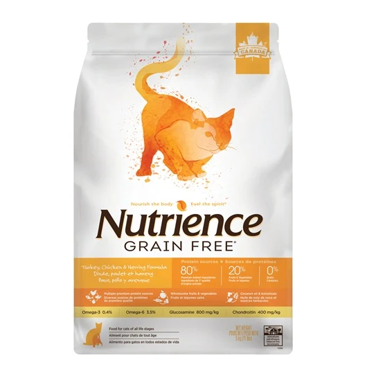 Aliment Nutrience Sans grains pour chats, Dinde, poulet et hareng