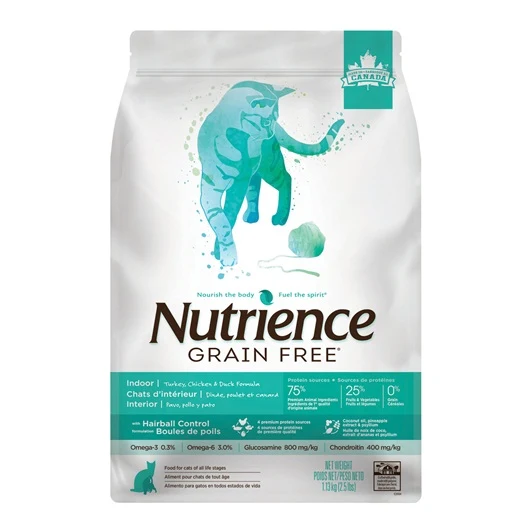 Aliment Nutrience Sans grains pour chats d’intérieur, Dinde, poulet et canard
