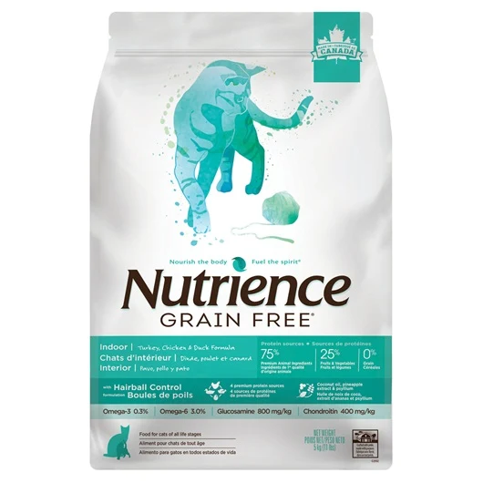 Aliment Nutrience Sans grains pour chats d’intérieur, Dinde, poulet et canard