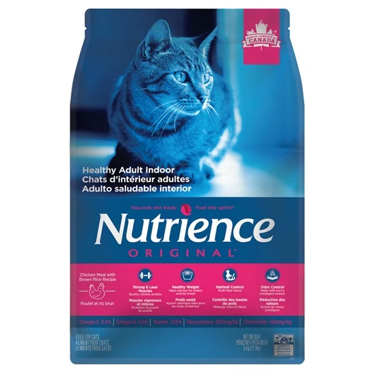 Aliment Nutrience Original, Chats adultes d’intérieur, Poulet avec riz brun