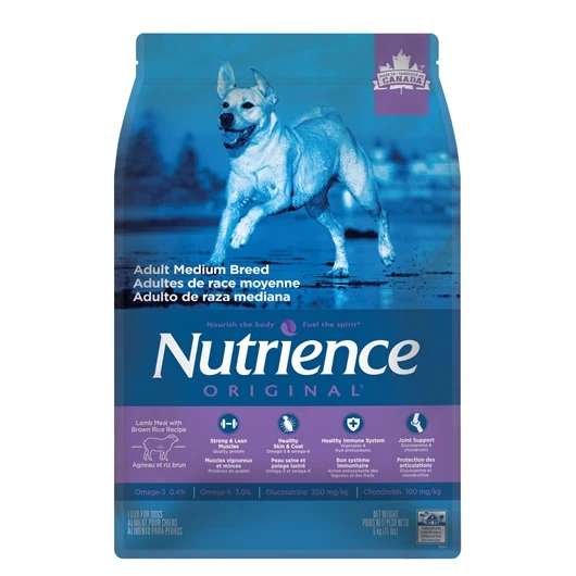 Nutrience Original, Adultes de race moyenne, Agneau et riz brun