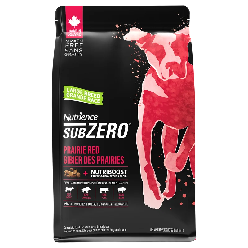 Nutrience SubZero Sans grains pour chiens de grande race, Gibier des Prairies, 10 kg