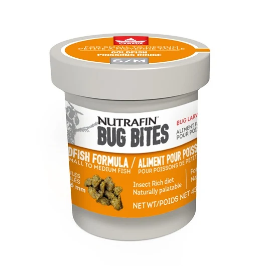 Microgranulés Bug Bites Nutrafin pour poissons rouges de petite à moyenne taille, 1,4-1,6 mm, 45 g