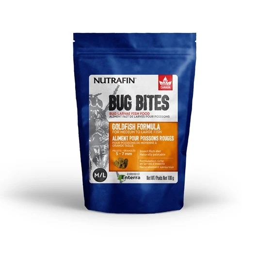 Granulés Bug Bites Nutrafin pour poissons rouges de moyenne à grande taille, 5-7 mm, 100 g