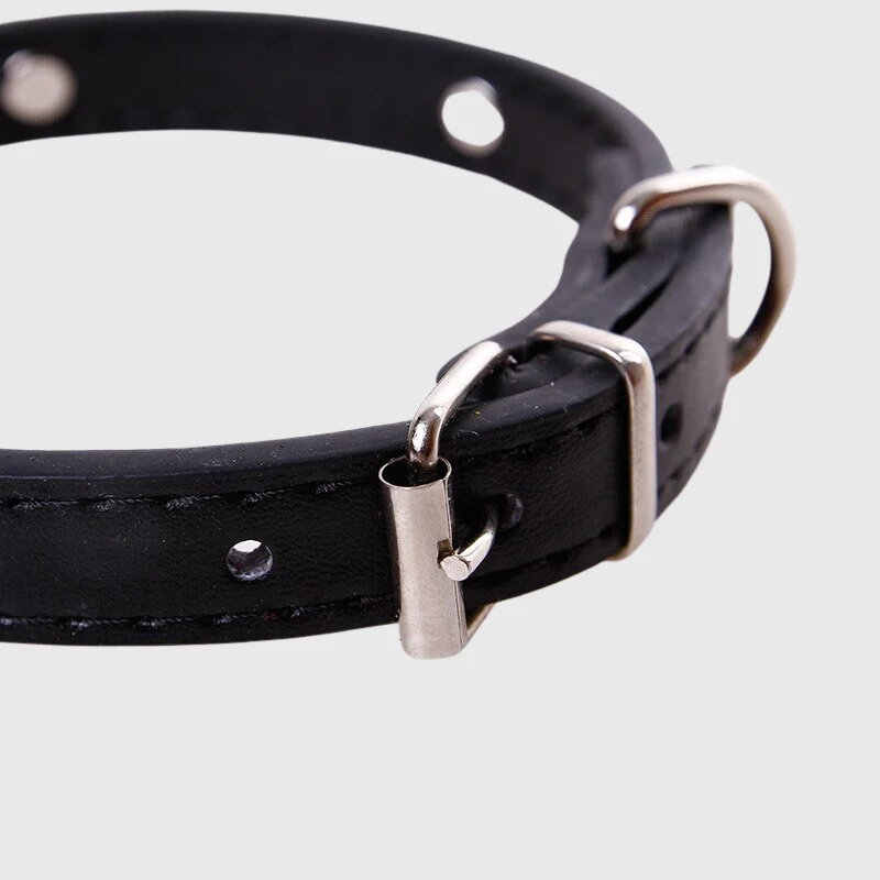 Collier Cuir Motif Os Gros Chien