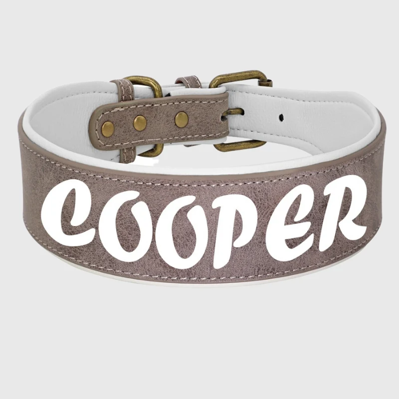 Collier Cuir Pleine Fleur Personnalisable Gros Chien