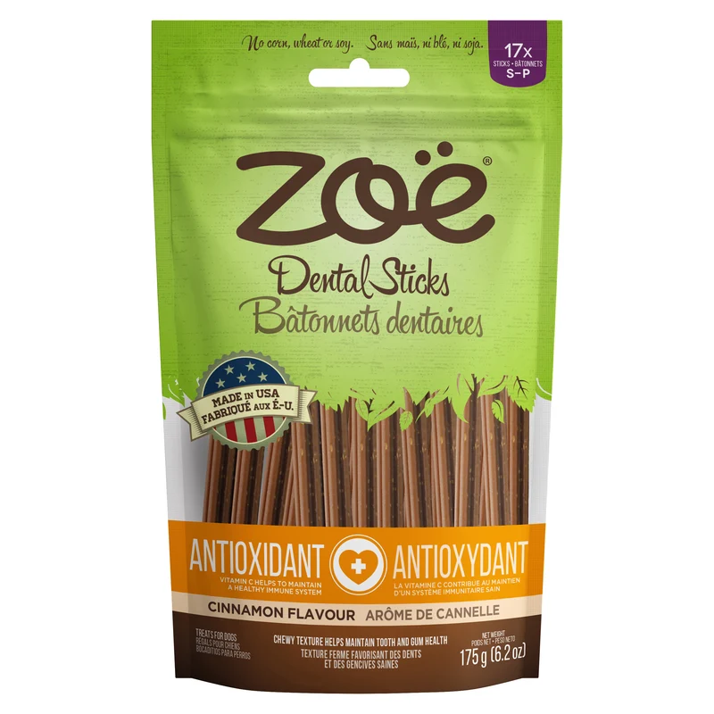 Bâtonnets dentaires antioxydants Zoë, Cannelle, petits, 175 g (6,2 oz)