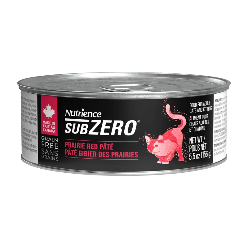 Pâté Nutrience SubZero Sans grains pour chats adultes, Gibier des Prairies, 156 g (5,5 oz)
