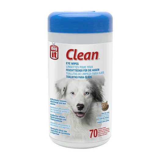 Lingettes non parfumées Dogit Clean pour yeux, 15,2 x 20,3 cm (6 x 8 po), paquet de 70