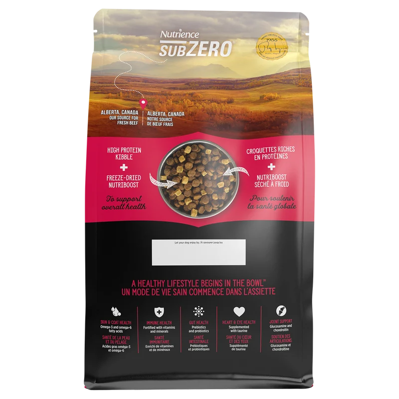 Nutrience SubZero Sans grains pour chiens, Gibier des Prairies 10kg